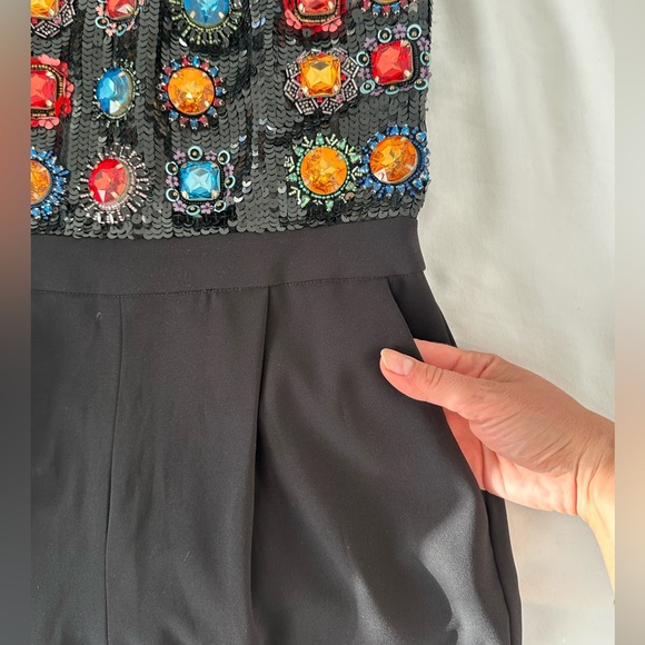 Alice + Olivia Black Jumpsuit Wide-Leg Design - Picture 4 of 8